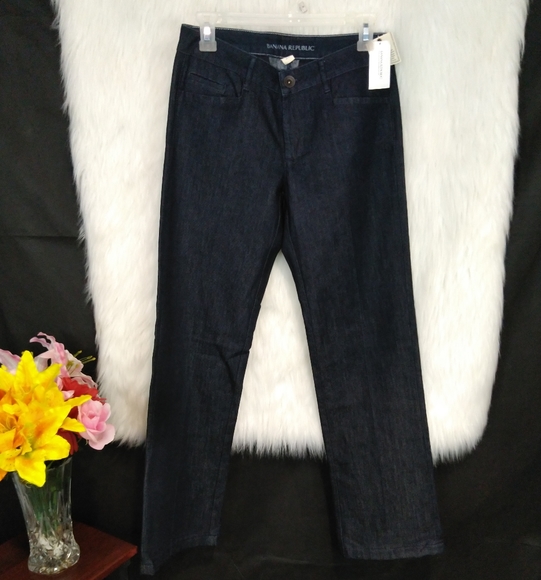 Banana Republic Blue Denim straight Leg Jeans Size 26 - Picture 2 of 15
